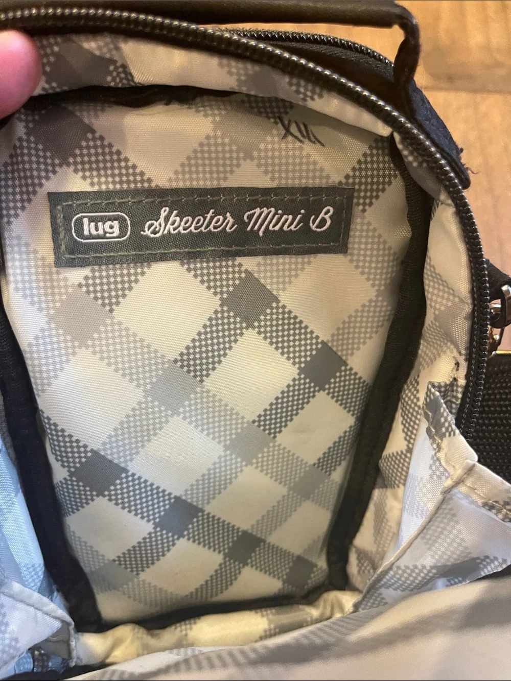 lug Skeeter Mini B Black Quilted Crossbody Messenger Bag
